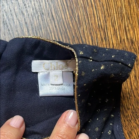 Chloe toddler black and Gold Sleeveless Dress